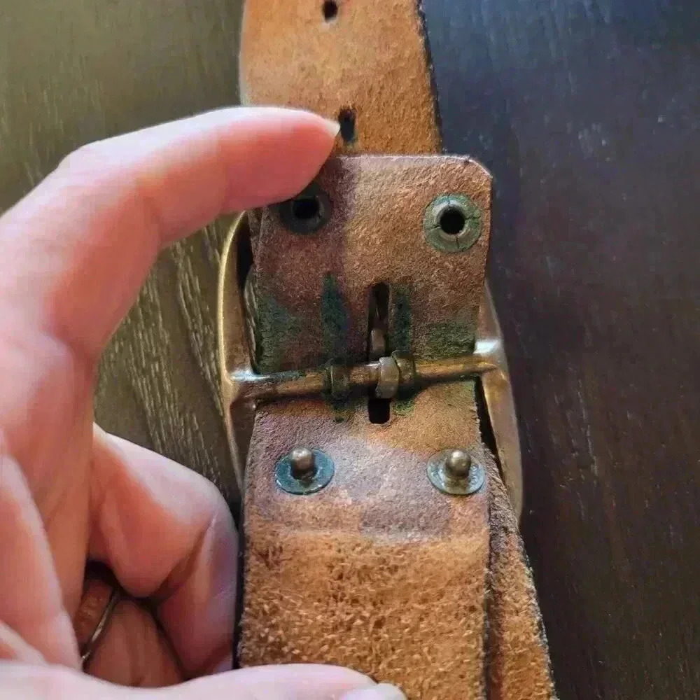 vintage Brown leather belt Tooled Size XL  Women's - Picture 5 of 9
